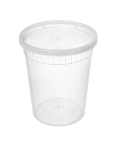 WY 圆形透明塑料汤盒套装 32 oz. - 240套/箱