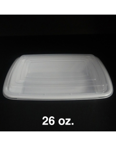 FH 26oz. 长方形白色塑料餐盒套装 - 150套/箱
