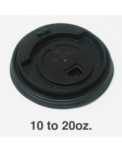10 to 20 oz. Black Plastic Coffee Cup Dome Lid - 1000/Case