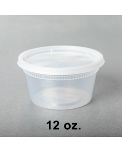 12 oz. 圆形透明汤盒套装 - 240套/箱