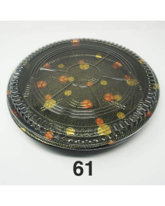 61 Round Flower Pattern Plastic Party Tray Set 11 1/4" X 1 3/4" - 120/Case