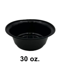 AHD 30 oz. Round Black Plastic Container Base 8320 (Not Combo) - 200/Case
