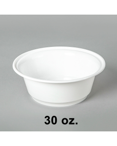 AHD 30 oz. Round White Plastic Container Base 8320 (Not Combo) - 200/Case