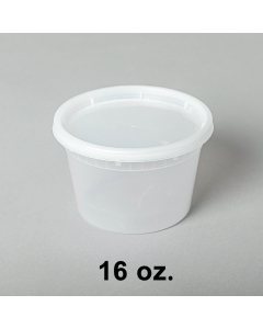 [Bulk 16 Cases] 16 oz. Round Clear Plastic Soup Container Set - 240/Case