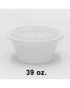 HT 39 oz. Round White Plastic Bowl Set (7039) - 150/Case