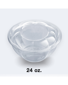 24 oz. Plastic Rose Bowl with Dome Lid - 150/Case