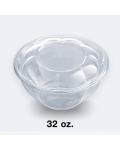32 oz. Plastic Rose Bowl with Dome Lid  - 150/Case