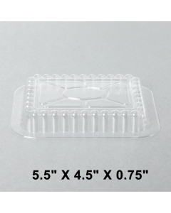 长方形透明塑料盖 适配1磅锡纸烤盘 - 1000/箱