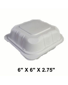 [团购30箱] 正方形白色塑料环保餐盒 6