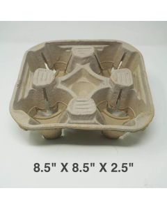 4 Cup Carrier Square Brown - 300/Case