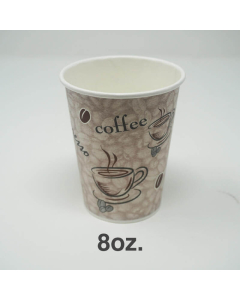 8 oz. Printed White Paper Coffee Cup - 1000/Case