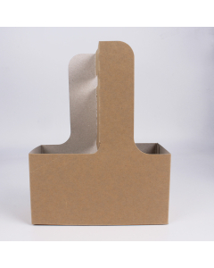 Kraft Paper Drink Carrier for 2 Cups with Handle - 200/Case 