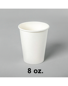 White Paper Coffee Cups 8 oz. - 1000/Case