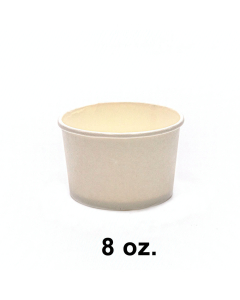 Round White Paper Soup Container Set 8 oz. - 1000/Case