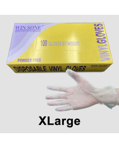 WinSone 加大号一次性透明Vinyl手套 - 1000/箱
