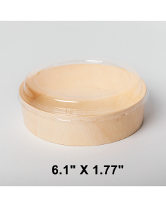 豪华 圆形木质餐盒套装 6.1 X 1.77 - 300/箱