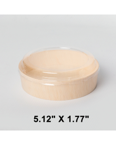 豪华 圆形木质餐盒套装 5.12 X 1.77 - 300/箱