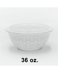 SD 36 oz. Round White Plastic Food Container Set (036) - 150/Case