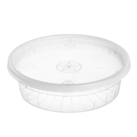 WY Round Clear Plastic Soup Container Set 8 oz. - 240/Case