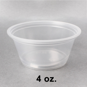 4 OZ PLASTIC PORTION CUPS WITH LIDS PKG(10)