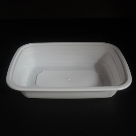 24 oz. 长方形白色塑料餐盒套装 - 150套/箱