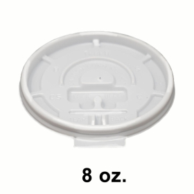 8 oz. White Fold Back Plastic Coffee Cup Lid - 1000/Case
