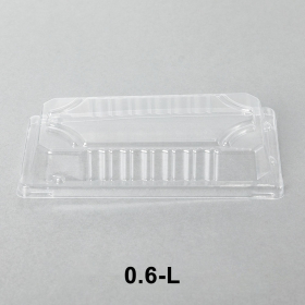 0.6-L Rectangular Clear Plastic Sushi Tray Container Lid 6 3/8