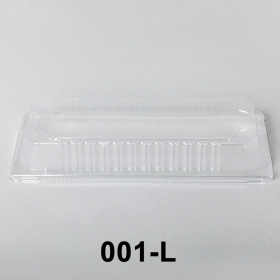 001-L Rectangular Clear Plastic Sushi Tray Container Lid 8 3/4