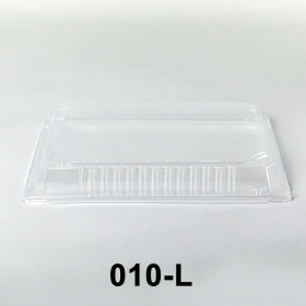 010-L Rectangular Clear Plastic Sushi Tray Container Lid 7 3/8
