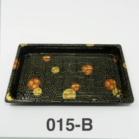 015-B 长方形黑色塑料寿司盘底 (非套装) 8 1/2