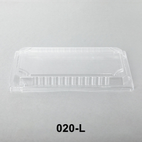 020-L Rectangular Clear Plastic Sushi Tray Container Lid 9 3/8