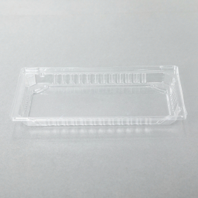 020-L Rectangular Clear Plastic Sushi Tray Container Lid 9 3/8" X 5 3/4" X 1 1/8" - 800/Case