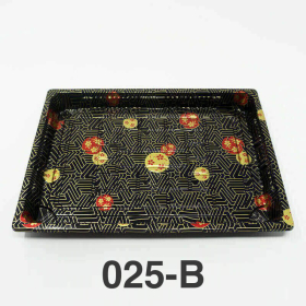 025-B 长方形黑色塑料寿司盘底 (非套装) 10 1/4