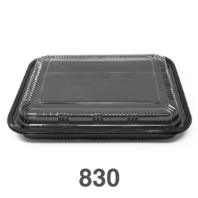 830 长方形黑色塑料餐盒套装 10 1/2