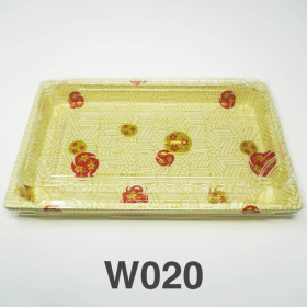 W020 长方形白色塑料寿司盘套装 9 1/4