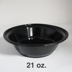 7寸 21 oz. AHD007 圆形黑色塑料餐盒套装 (723) - 150套/箱