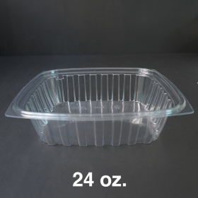 Dart 24 oz. Rectangular Clear Plastic Container Base (C24DER) (Not Combo) - 504/Case