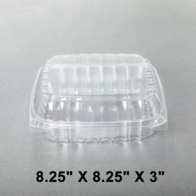 Dart 46 oz. Square Clear Plastic 1-Compartment Hinged Food Container (C90PST1) - 250/Case