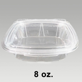 Dart Rectangular Clear Hinged Deli Container with Flat Lid 8 oz. (CH8DEF) - 200/Case