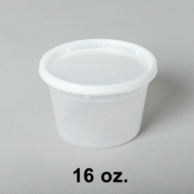 [Bulk 16 Cases] 16 oz. Round Clear Plastic Soup Container Set - 240/Case