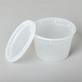 HT 64 oz. Round Clear Plastic Soup Container Set - 120/Case