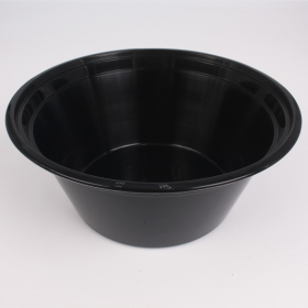 HT 39 oz. Round Black Plastic Bowl Set (7039) - 150/Case