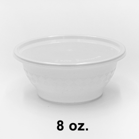 SR 8 oz. Round White Plastic Bowl Set (B08) - 240/Case