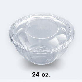 24 oz. 透明塑料玫瑰碗套装  - 150套/箱