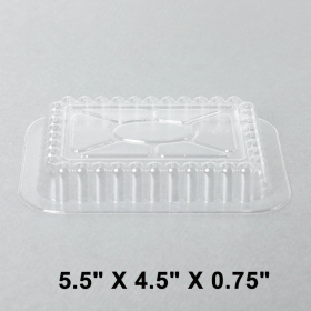 长方形透明塑料盖 适配1磅锡纸烤盘 - 1000/箱