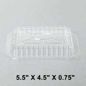 WS Rectangular Clear Plastic Lid For 1 lb. Aluminum Foil Steam Table Pan - 1000/Case