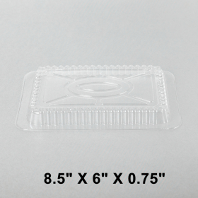 长方形透明塑料盖 适配1.5-2.25磅锡纸烤盘 - 500/箱