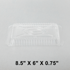 WS Rectangular Clear Plastic Lid For 1.5-2.25 lb. Aluminum Foil Steam Table Pan - 500/Case