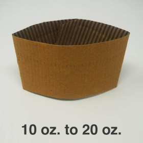 10 to 20 oz. Brown Paper Coffee Hot Cup Sleeves - 1000/Case