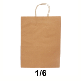Brown Kraftpaper Shopping Bags with Handle 1/6 - 250/Case